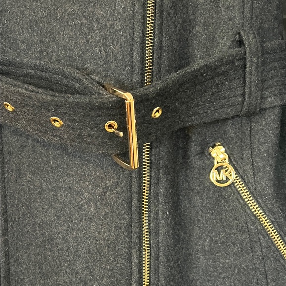 MICHAEL Michael Kors charcoal Belted Trench Coat with Gold Hardware - Picture 4 of 8